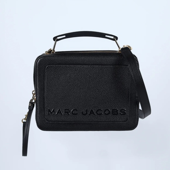 Marc Jacobs The Mini Box Logo Top Handle Crossbody Bag black - Picture 1 of 6